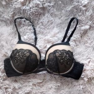 Ambrielle Tan & Black Lace Bra